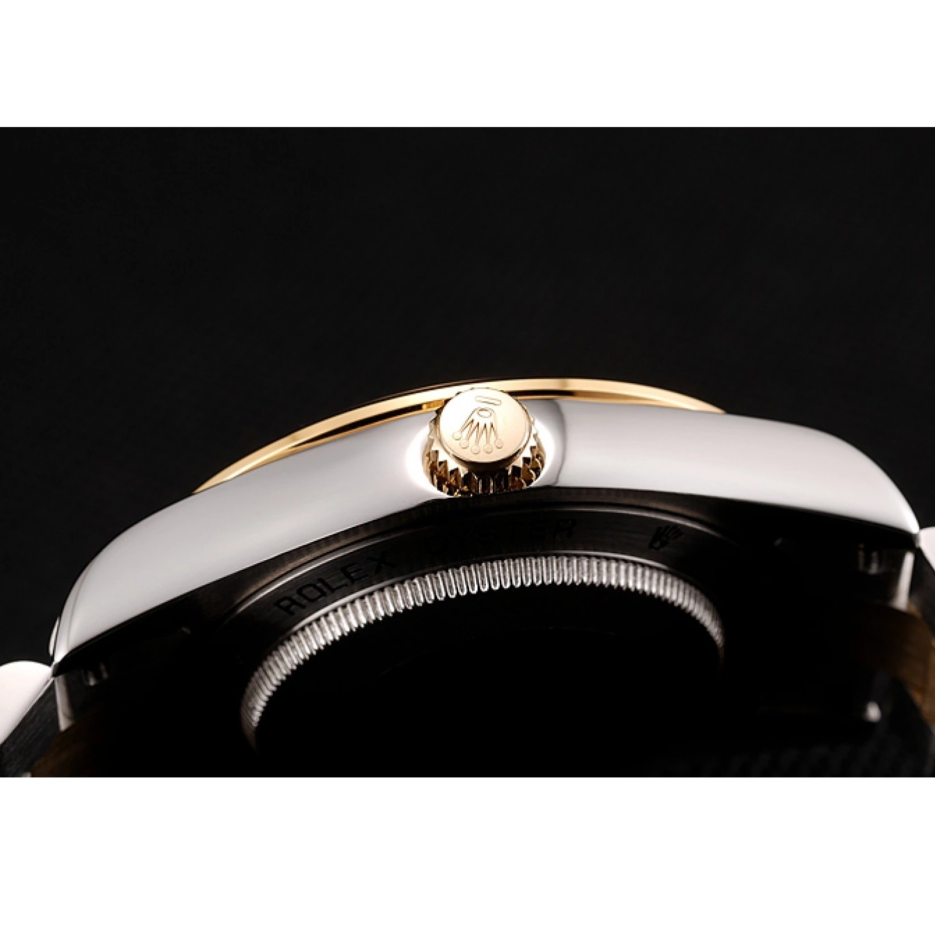 Rolex aaa copy Case Stainless Two Dial Day-Date Tone Black 1453976 Rolex Steel Swiss Bracelet Gold Diamond 0624